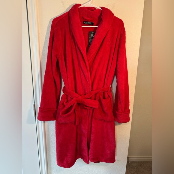 Lauren Ralph Lauren Black Label Red Robe Womens Size Small NWT - Picture 1 of 8
